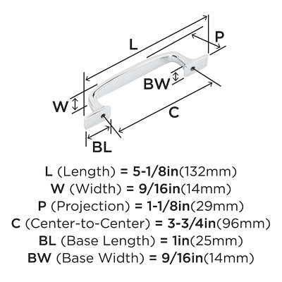Highland Ridge Polished Chrome Cabinet Drawer Pull with Mounting Hardware