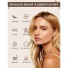 Hypoallergenic Gold Hoop Earrings for Women S925 Sterling Silver Post Chunky Cartilage Earring Stacks Non Tarnish 14K Gold Filled Small - 4 of 4