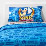 Twin Sonic the Hedgehog Run Rings Around You Kids' Sheet Set