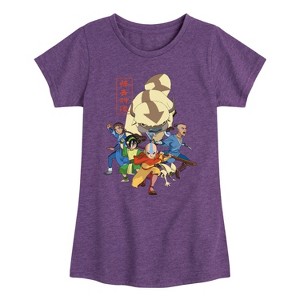 Girls' - Avatar: The Last Airbender - Aang Group Fitted Short Sleeve Graphic T-Shirt - 1 of 4
