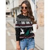Clearlove Women's Long Sleeve Ugly Christmas Sweater Reindeer Knit Pullover Tops - 4 of 4