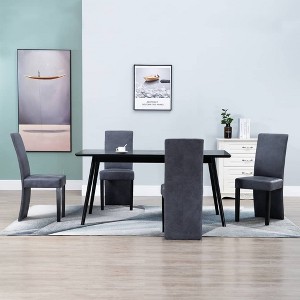 vidaXL Dining Chairs 4 pcs Gray Faux Suede Leather - 1 of 4