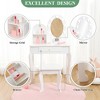 Kids Princess Vanity Set, Make Up Vanity Table with Storage Drawer, White Makeup Dressing Desk for Girls - 2 of 4