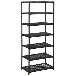 vidaXL Shoe Rack Black 19.7 in.x11.8 in.x47.2 in. Poly Rattan - 1 of 4