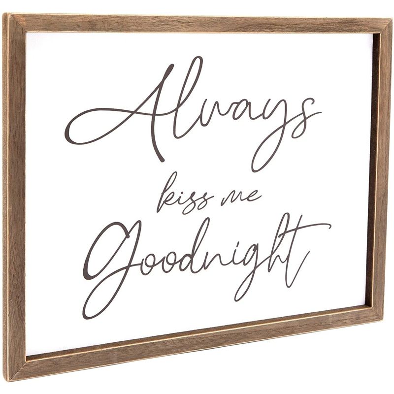 Farmlyn Creek "Always Kiss Me Goodnight" Sign, Bedroom Home Wall Decor for Couples (15 x 12 In), 3 of 5