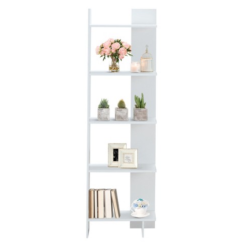 Tangkula 5-tier Modern Bookcase Standing Storage Shelf Room Divider ...