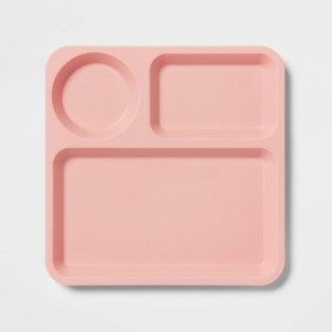 10" Plastic Kids' Square Divided Plate - Pillowfort™ - 1 of 3