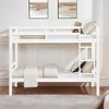 MAYEERTY Twin over Full Bunk Bed with Ladder, Wooden Bed Frame with High Guardrail and Ladder for Kids, No Box Spring Needed, White - 2 of 4