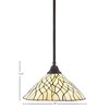 Toltec Lighting Any 1 - Light Pendant in  Dark Granite with 16" Sandhill Art Glass Shade - 2 of 2