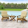Malibu 3pc Outdoor 2 Seater Acacia Wood Chat Set with Cushions - Khaki/Natural - Christopher Knight Home - 2 of 4