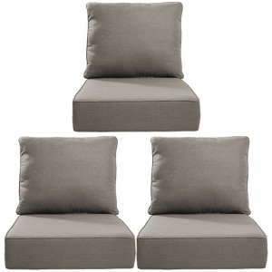 POCASSY 6" Outdoor Cushion Set, 24"x24" Replacement Water Resistant Zippered Cushion for Chairs - 1 of 4
