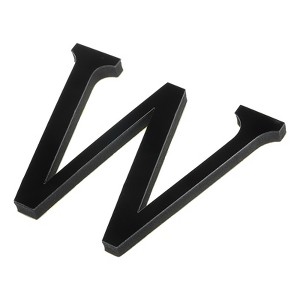 Unique Bargains Home Decoration Self-Adhesive 3D Acrylic Alphabet Mirror Wall Stickers Black - 1 of 3