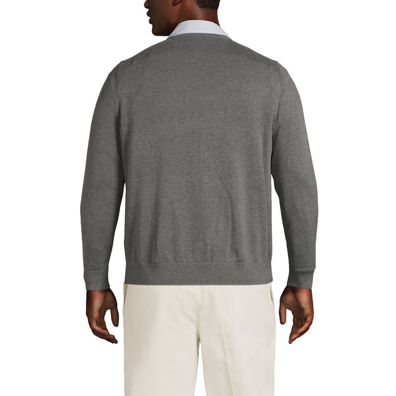 Lands' End Men's Classic Fit Fine Gauge Supima Cotton V-neck Sweater, 2 of 7