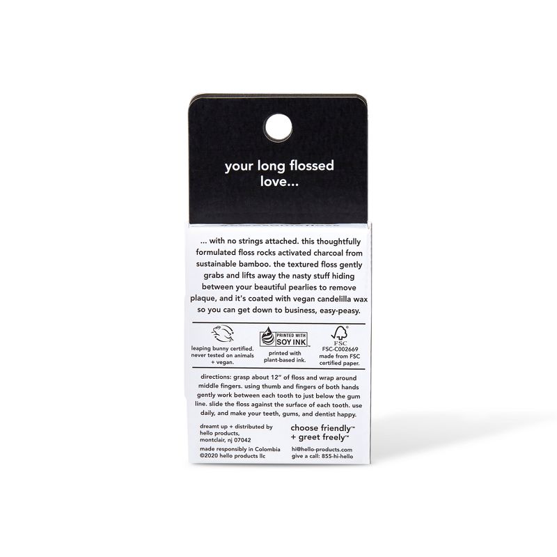 hello Activated Charcoal Infused Floss Natural Peppermint Flavor  - Trial Size - 163.8ft, 2 of 12