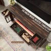 SinCiDo 70" Fireplace TV Stand for 80 Inch TV, Farmhouse TV Stand w/Door & Drawers - 2 of 4