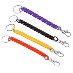 Unique Bargains Spiral Retractable Spring Coil Keychain for Bags Wallet Decoration 4 Pcs - 1 of 4