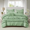 FIONECA Handcrafted Ruffled Ruching Bedding Set Elegant Romantic Farmhouse Neutral Tone - 2 of 4