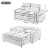 61.42"W Velvet Upholstered Pull-Out Sleeper Sofa Bed with Dual USB Ports, Adjustable Backrest & 2 Throw Pillows - ModernLuxe - 4 of 4