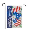 Northlight Stars and Stripes Hearts "Welcome" Americana Outdoor Garden Flag - 18" x 12.5" - 2 of 4