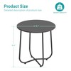 Patio Round Side table, Modern Industrial Style w/Metal Frame - 3 of 4