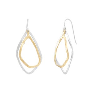 Silpada 'Arctic Petal' Sterling Silver with 14K Yellow Gold-Plating Drop Earrings - 1 of 4