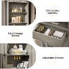 67" Tall Storage Cabinet - Adjustable Shelf Organizer with Drawer & Doors, Freestanding Pantry Cupboard for Bathroom, Kitchen, Living Room, Gray - 3 of 4