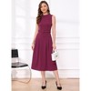 INSPIRE CHIC Women's Sleeveless Crew Neck High Waist A-Line Midi Office Dresses - 4 of 4