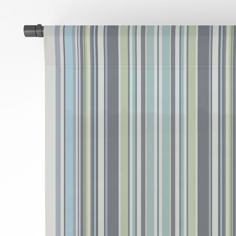 Sheila Wenzel-Ganny Lavender Mint Blue Stripes Single Panel Sheer Window Curtain - Deny Designs, 4 of 7