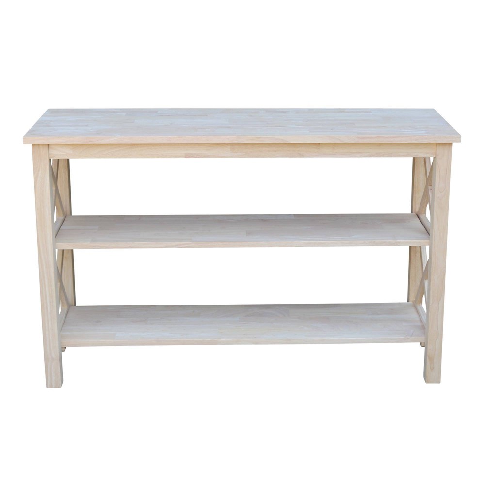 Photos - Coffee Table Hampton Console Table Beige - International Concepts: Solid Wood, Parawood