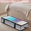 Unique Bargains Under Bed Collapsible Closet Containers Organizers for Blankets Towels Pillows Clothes 39.37"x19.69"x7.09" Gray - 4 of 4