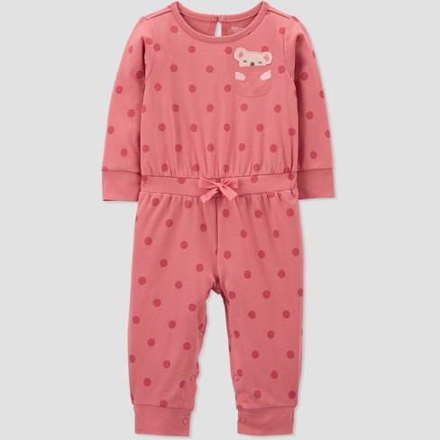 Baby Girls Koala Polka Dot Jumpsuit Just One You Made By Carter S Pink Target