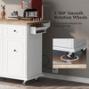 53.9" Rolling Kitchen Island Cart with Drop Leaf, 3-Tier Pull-Out Organizer, Internal Storage Racks,Towel Rack & Lockable Wheels, Kitchen Cabinets - 4 of 4