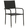 vidaXL 3 Piece Patio Dining Set Poly Rattan Black - 4 of 4