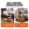 VEVOR Pet Bunk Bed with Stairs, Dog/Cat Window Perch for High Beds and Couches, Medium Multi-Level 3 Step Dog Seat Platform Sleeper (Rustic Brown) - 4 of 4