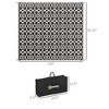 Aghana Digitals Reversible 8'x10' Outdoor Rug with Carry Bag - Black & White Clover Design, - 2 of 4