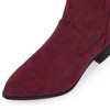 Perphy Women's Zipped Pointed Toe Block Heel Western Ankle Boots - 2 of 3
