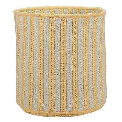 Colonial Mills Baja Stripe Basket - Yellow 14"x14"x12"  100% Polypropylene Round