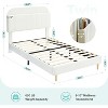 Twin Bed Frame with Storage Headboard Velvet Upholstered Platform Bedframe for Kids/Girl Bed Strong Wooden Slats Noise-Free Easy Assembly, Beige - 2 of 4