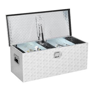Heavy Duty Aluminum Truck Bed Tool Box with 2 Metal Boxes, Storage Tool Boxes Chest Box Organizer - 1 of 4