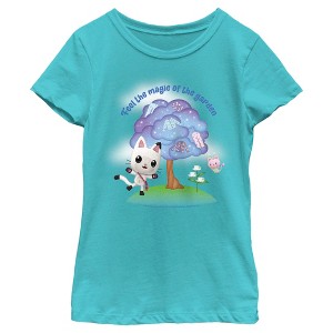 Girl's DreamWorks: Gabby's Dollhouse Pandy Paws Feel the Magic of the Garden T-Shirt - 1 of 4