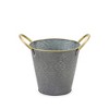 Grey and Gold Metal Plant Pails, Set of 3 – 13" Tall by Melrose - 4 of 4