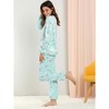 Allegra K Women's Winter Flannel Long Sleeve Nightwear Top and Pants Pajama Sets - 4 of 4
