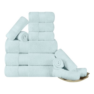 Luxury Cotton Heavyweight Solid Plush Towel Set by Blue Nile Mills
