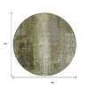 Olive Green And Ivory Abstract Washable Indoor Outdoor Area Rug - 3 of 4