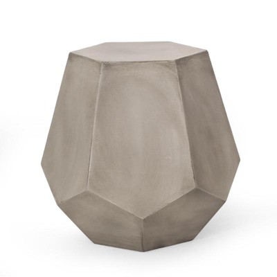 Magnesium Oxide Calgary Side Table - Light Grey Finish for Indoor/Outdoor Use