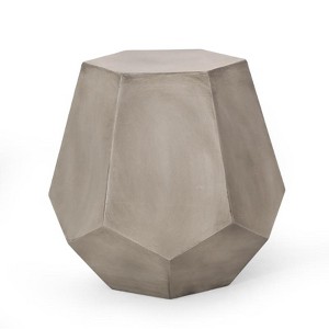 Magnesium Oxide Calgary Side Table - Light Grey Finish for Indoor/Outdoor Use - 1 of 2