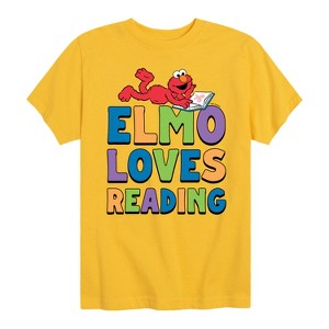 Boys' - Sesame Street - Elmo Loves Reading Short Sleeve Graphic T-Shirt - 1 of 4