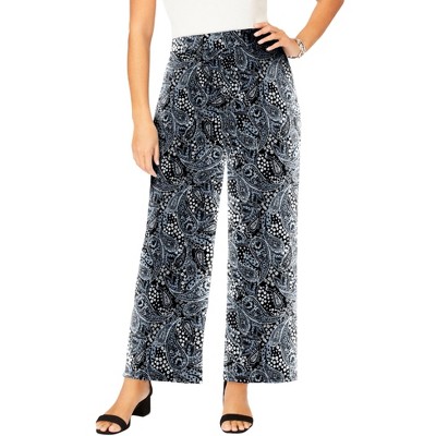 Jessica London Women's Plus Size Everyday Stretch Knit Wide Leg Pant