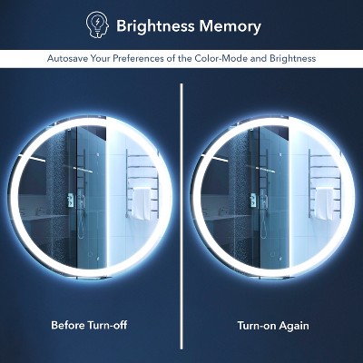 Dane Round Frameless Antifog LED Bathroom Vanity Mirror