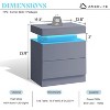 AMERLIFE High Gloss LED Nightstand Set of 2 with Charging Station - 2 of 4